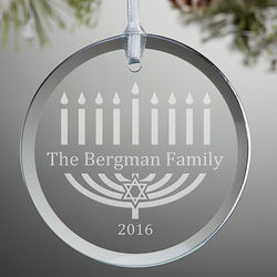 Personalized Hanukkah Menorah Ornament
