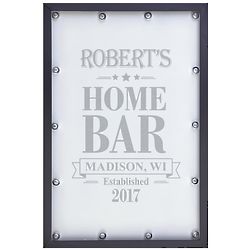 Personalized 18" Home Bar Lighted Sign