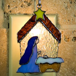 Nativity Stained Glass Ornament/Nightlight