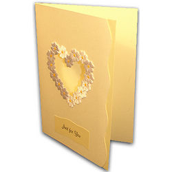 Just For You Yellow Heart Wreath Card
