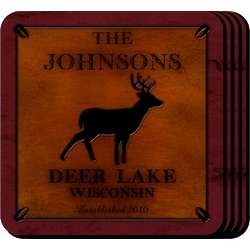 Personalized Stag Coaster Set