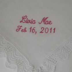 Vintage Pure White Personalized Baby Blanket