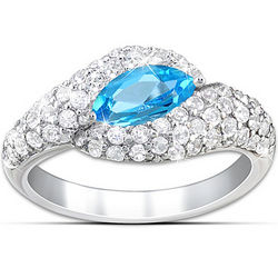 Wrapped in Gems Blue and White Topaz Ring