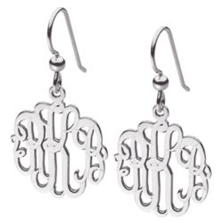 Sterling Silver Fancy Monogram Earrings