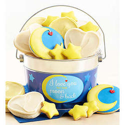 Love You to the Moon Buttercream-Frosted Cookie Gift Pail