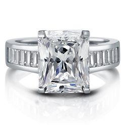 Sterling Silver Radiant CZ Solitaire Ring