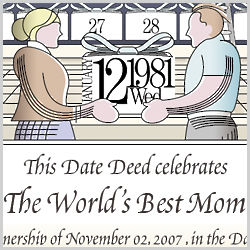 Dedciate a Day Personalized Mom Certificate