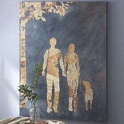 Couple and Dog Art Canvas