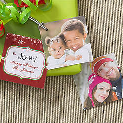Custom Photo Happy Holidays Gift Tags