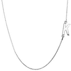 14K White Gold Sideways Initial Necklace
