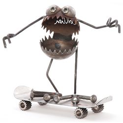 Skateboarding Gnome-Be-Gone Sculpture