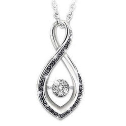 Black and White Diamond Infinity Necklace