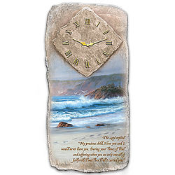 Footprints in the Sand Wall Clock with Seaside Art