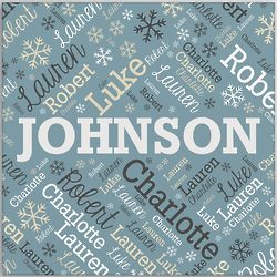 Personalized Family Name Word-Art 16" Square Canvas
