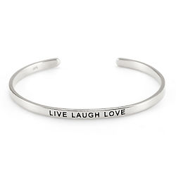 Live Laugh Love Silver Message Bracelet