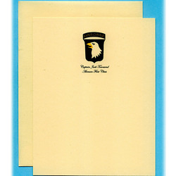 Personalized Military Insignia Note Cards