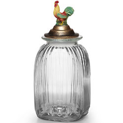 Glass Canister with Rooster Lid