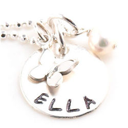 Little Butterfly Flutters Personalized Hand Stamped Necklace