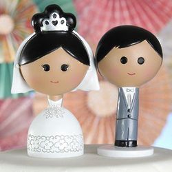 Kokeshi Wedding Cake Toppers