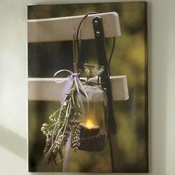 Lavender and Candle Lantern Lit Canvas Print