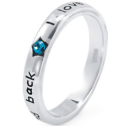 I Love You To The Moon And Back Engravable Thin Birthstone Band