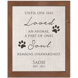 Personalized Framed Pet Memorial 8x10 Wall Panel