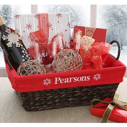 Personalized Red Holiday Liner for Basket