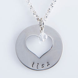 Round Disc Personalized Mommy and Me Necklace