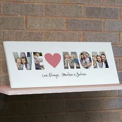 Personalized We Heart Mom Photo Canvas