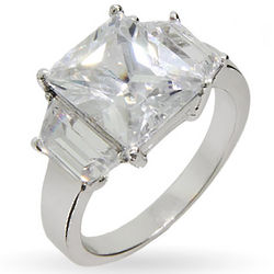 Celebrity Style Super Bling CZ Engagement Ring