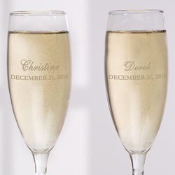 The Loving Couple Personalized Glass Flutes