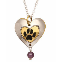 You've Touched My Heart Paw Print Pendant