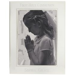 Personalized First Communion Elegant Beaded Picture Frame