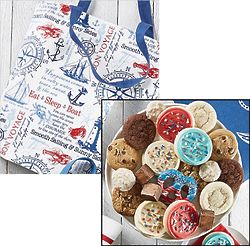 Wordle Nautical Canvas Tote Bag with Cookies and Treat Gift Bag