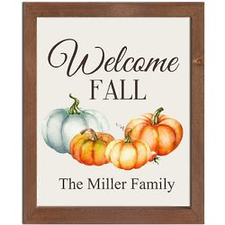 Welcome Fall Personalized 8x10 Framed Wall Panel