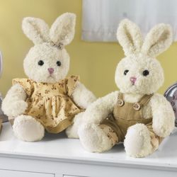 Plush Easter Bunny in Country Outfit