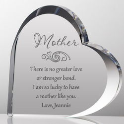Personalized Crystal Heart for Mom