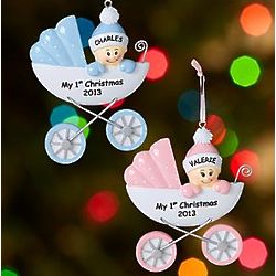 Personalized Baby in Carriage Ornament