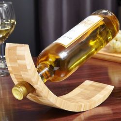 Balancing Bamboo Personalized Wine Bottle Holder