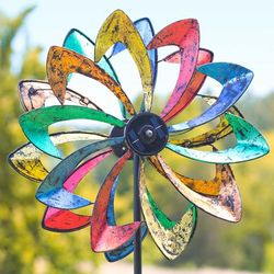 Solar LED Flower Wind Spinner