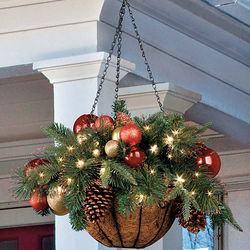 Regal Pre-lit LED Christmas Hanging Basket
