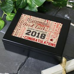 Graduate's Personalized Word-Art Memory Box
