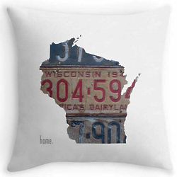 License Plate State Photo Art Throw Pillow