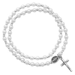 Rosary Pearl-Style Stretch Wrap Bracelet