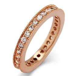 Victorian Style Rose Gold Cubic Zirconia Eternity Ring
