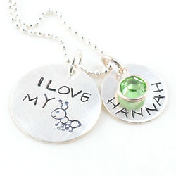 I Love My Aunt Personalized Hand Stamped Necklace