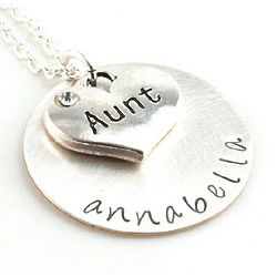Personalized Hand-Stamped Aunt Necklace