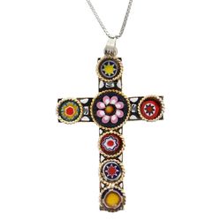 Mosaic Florentine Cross Necklace