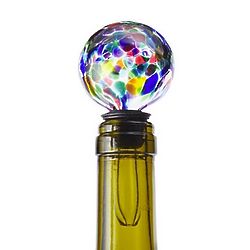 Birthstone Color Blown Glass Wine Bottle Stopper