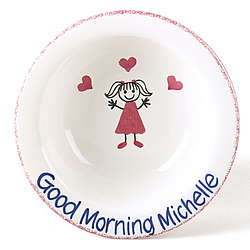 Personalized Cereal Bowl for Girl